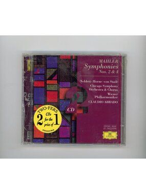 Mahler Symphonies 2 & 4 Claudio Abbado 2-CD NEW SEALED DG Remaster Hole Punch